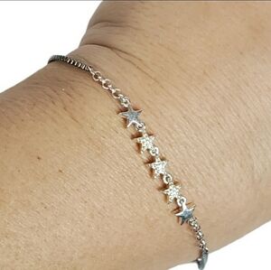 Sterling Silver adjustable Celestial  bracelet stars